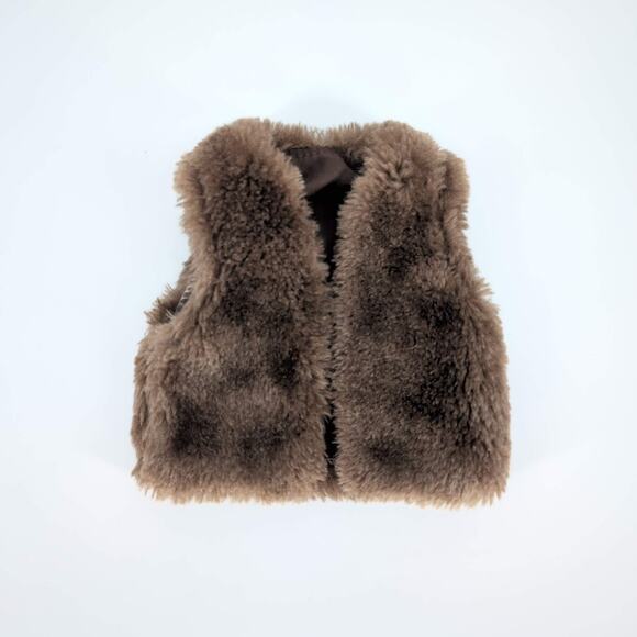 Toys"R"Us Dark Brown Fuzzy Doll Vest / Sleeveless Winter Coat for 18" Dolls GUC - Picture 5 of 9